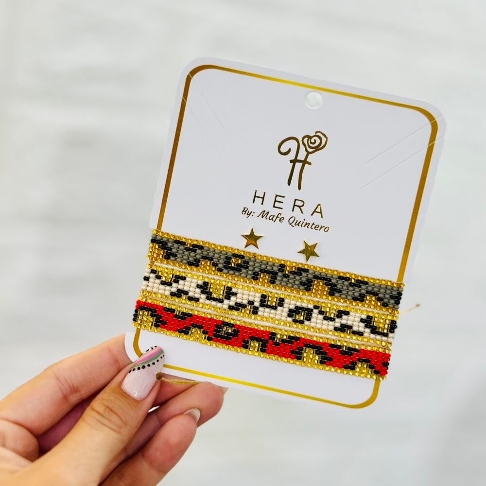 SET PULSERAS ANIMAL PRINT