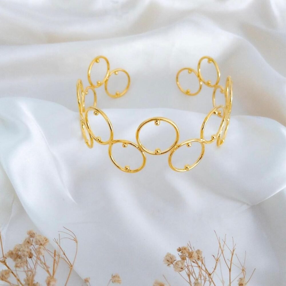 CHOKER JOYERIA AROS BAÑO 24K - Imagen 4