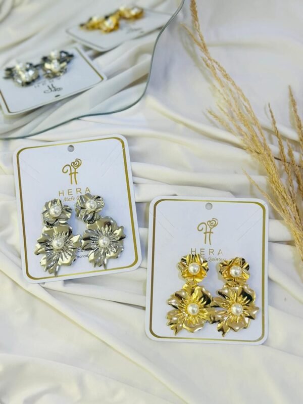 MAXI ARETES FLOR Y PERLA